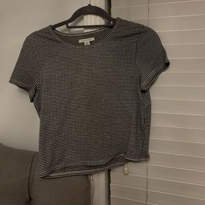 Black and White Checkered Crop Tee